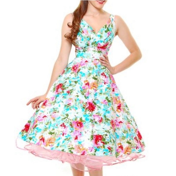 Stop Staring Watercolor Floral Swing Dress - Picture 2 of 8